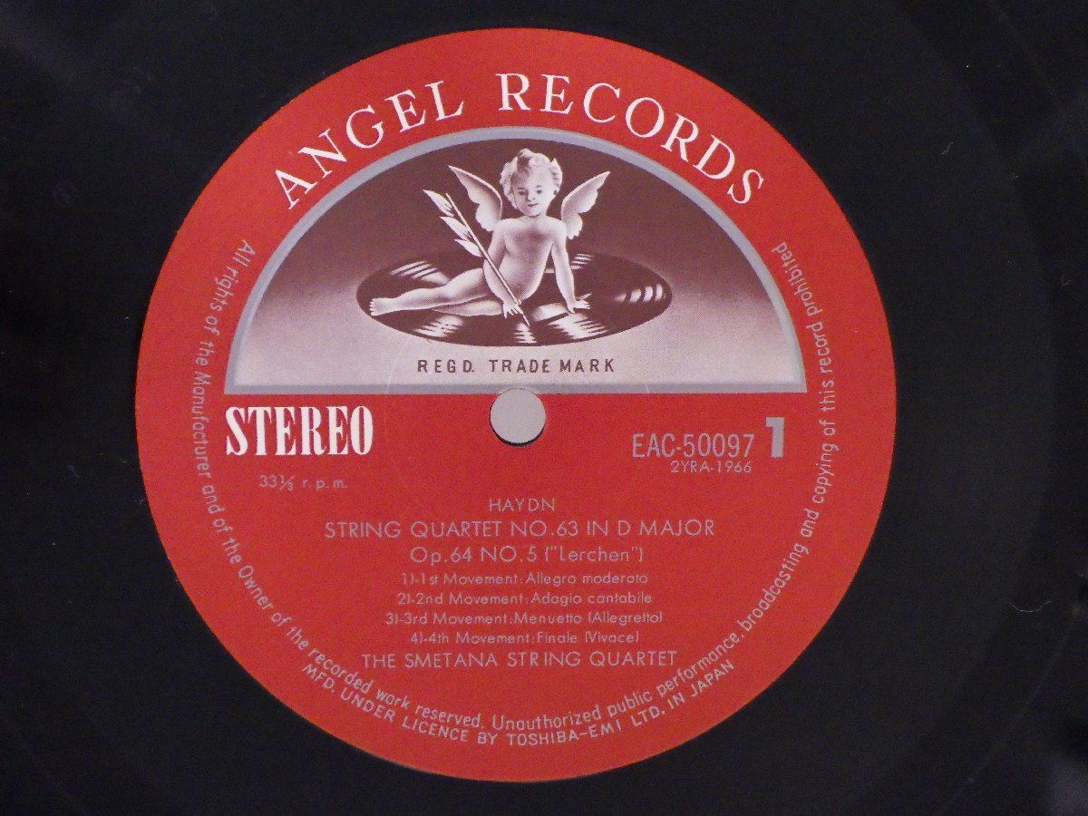 LP レコード THE SMETANA STRING QUARTET スメタナ四重奏団 Haydn ハイドン 弦楽四重奏曲 第63番 作品64の5 ひばり 他 【E-】 D14227G_画像3