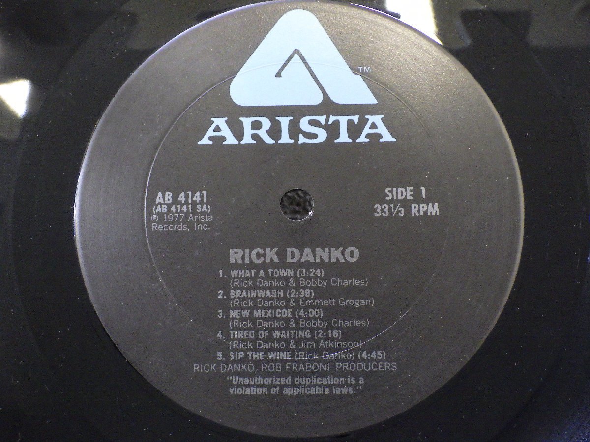 LP レコード RICK DANKO リック ダンコ WHAT A TOWN 他 【E-】 E8977Dの画像4