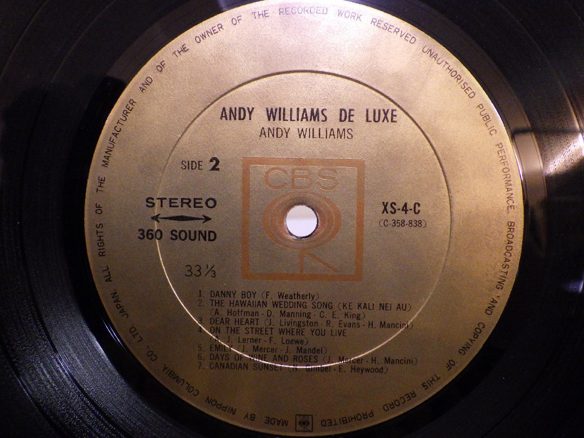 LP レコード ANDY WILLIAMS アンディ ウィリアムス ANDY WILLIAMS DELUXE デラックス 【E-】 M3484J_画像5