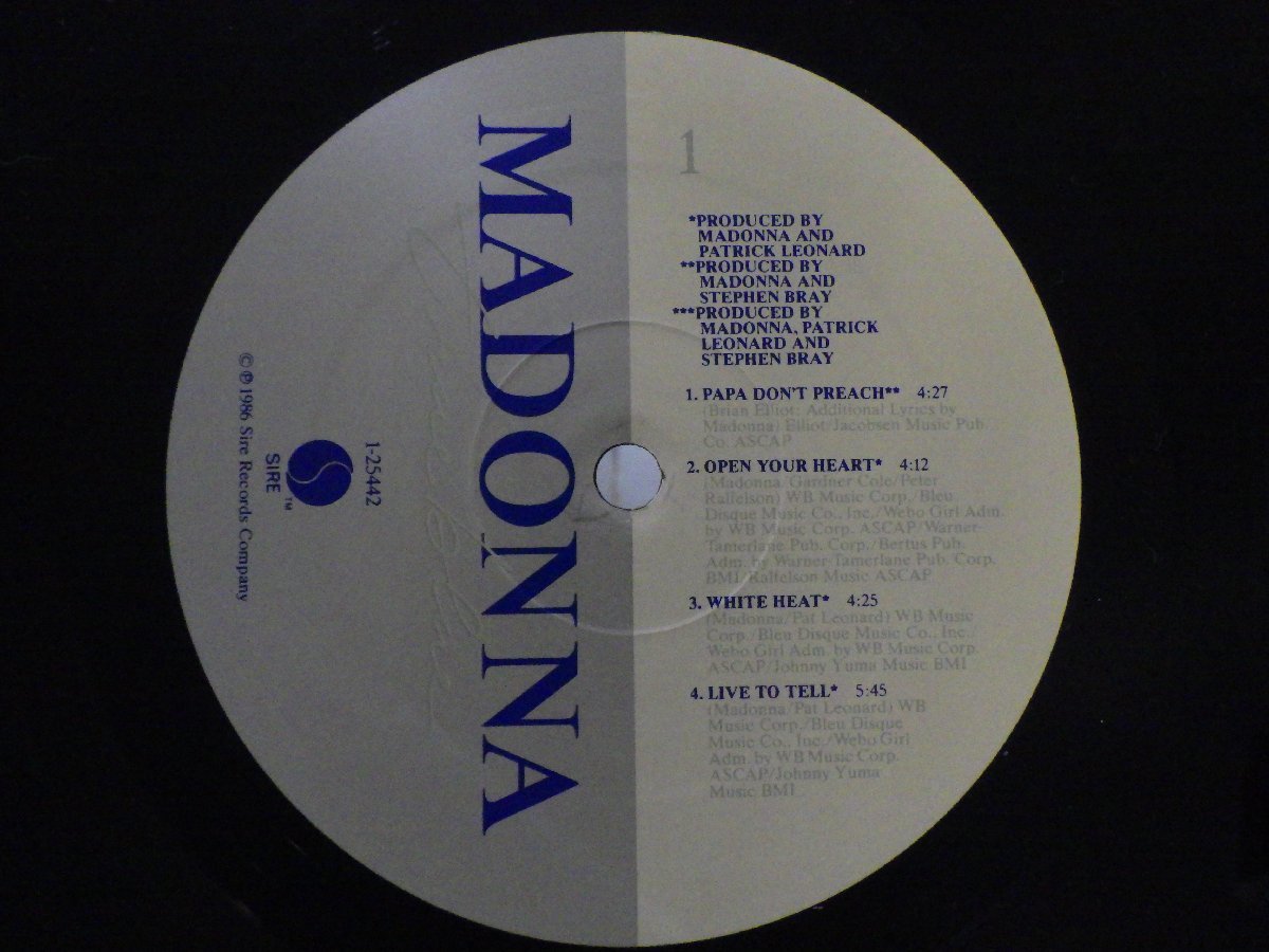 LP レコード MADONNA マドンナ True Blue トゥルー ブルー 【E+】 E9227K_画像3