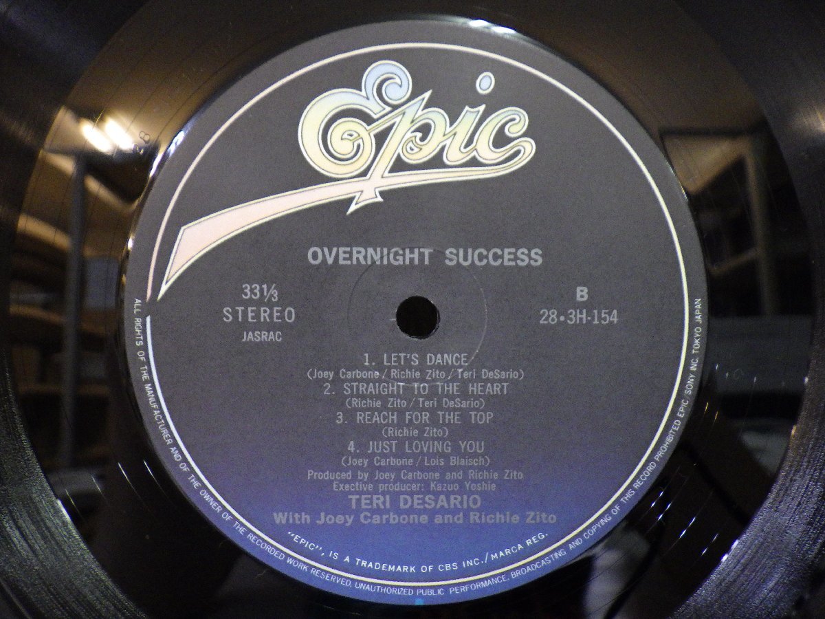 LP レコード 帯 Teri Desario テリー デサリオ ウィズ カルボーン&ズイトー Overnight Success オーバーナイト サクセス 【E+】 D15074W_画像5