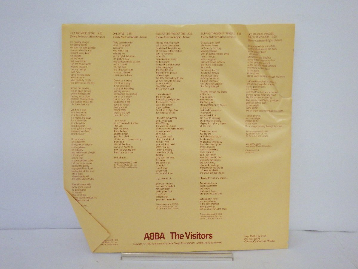 LP レコード ABBA アバ The Visitors ザ ビジターズ 【E-】 E9910Gの画像5