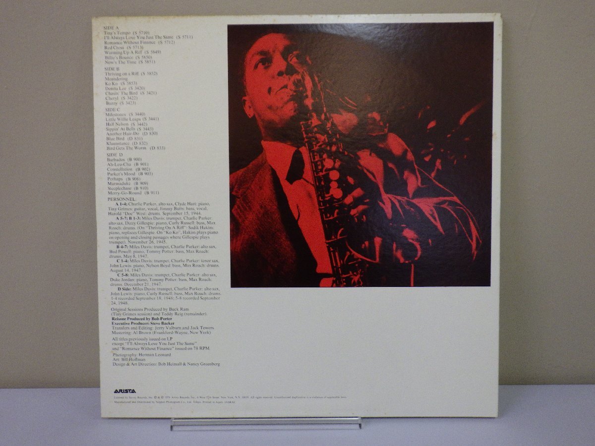 LP レコード 2枚組 CHARLIE PARKER チャーリー パーカー BIRD THE SAVOY RECORDINGS 【E+】 D15770J_画像2