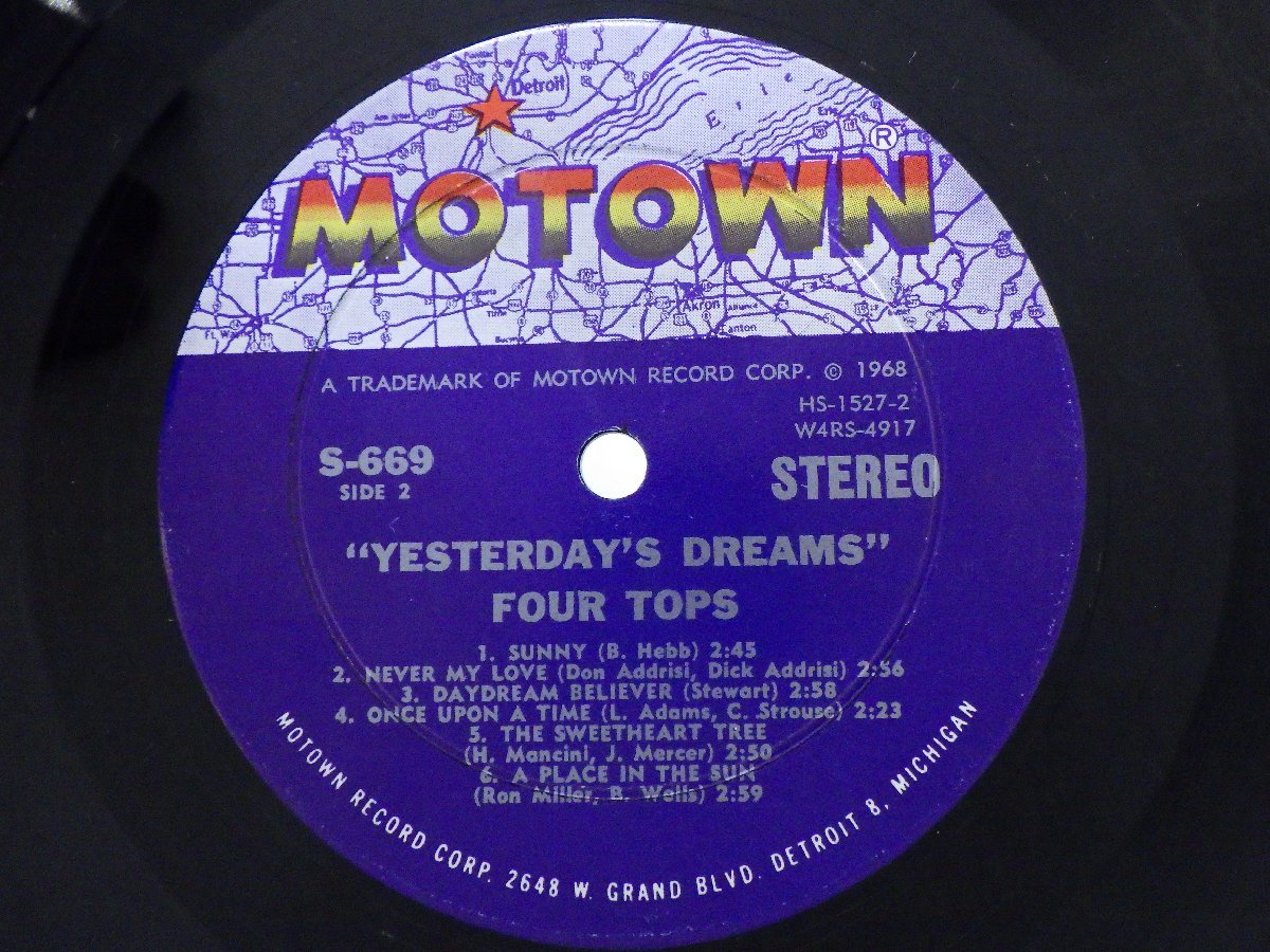 LP レコード FOUR TOPS フォー トップス YESTERDAY’S DREAMS 【E+】 E11062Kの画像4