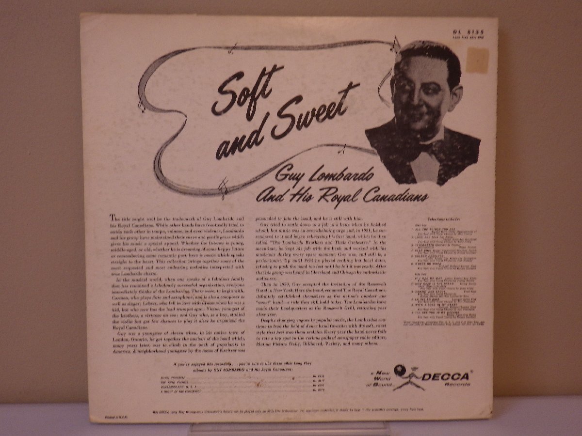 LP レコード guy lombardo And His Royal Canadians ガイ ロンバード Soft and Sweet All The Things You Are 他 【E-】 D16425S_画像2