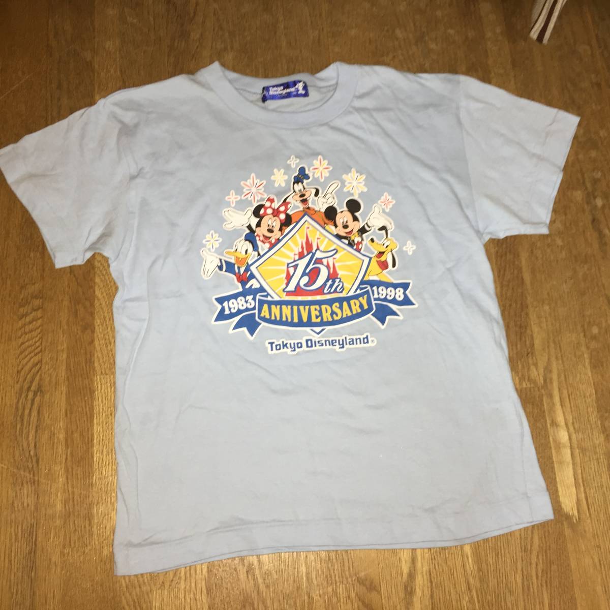 送料込 15周年 記念 TDR ディズニーランド Tシャツ 130cm ミッキーマウス 半袖_画像1