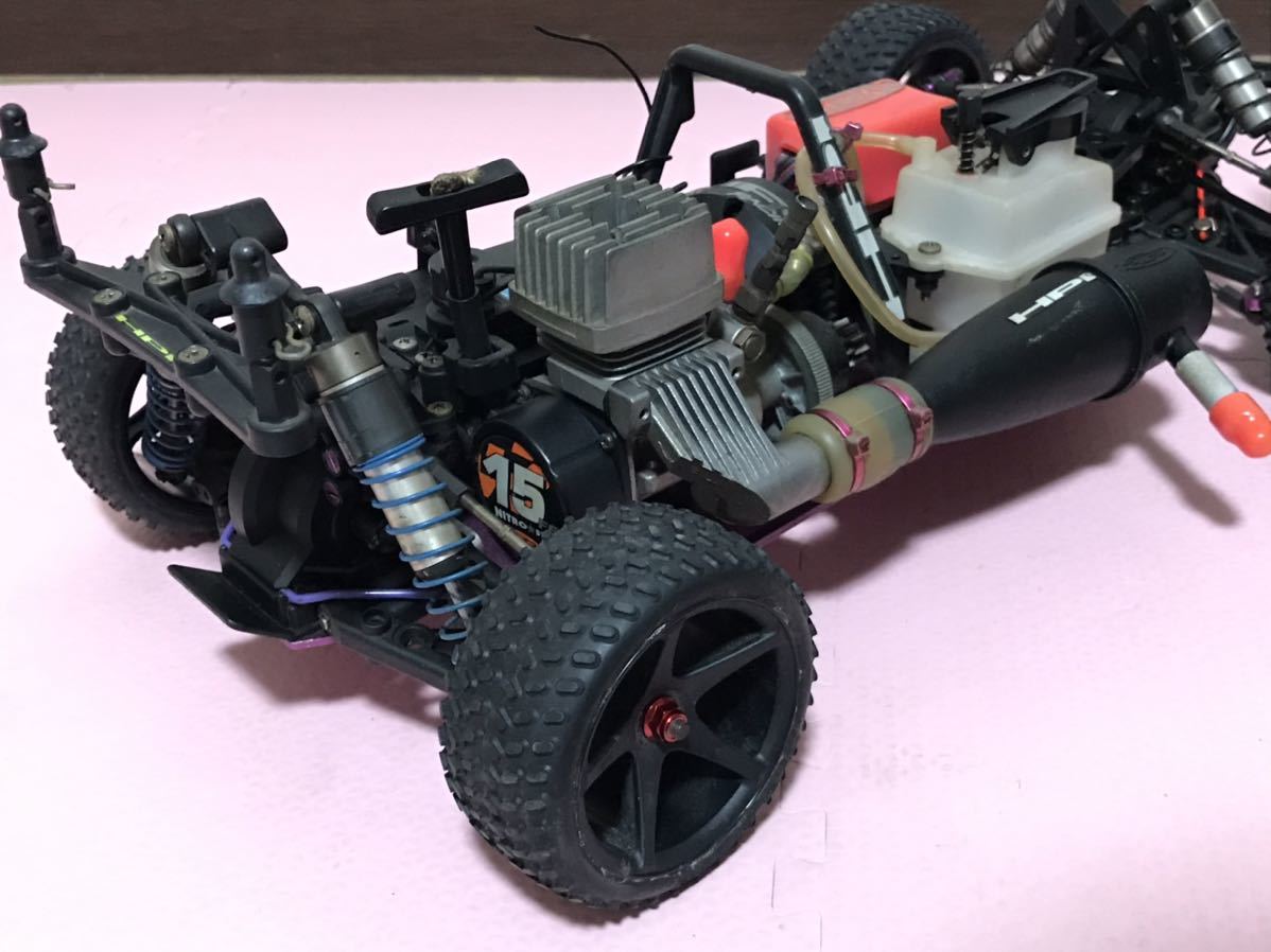 送料無料　美品　1/10 HPI RACING SUPER NITRO RS4 Rally カスタム多数 エンジンカー ラジコン車体　当時物　パープル　アルミナックル等