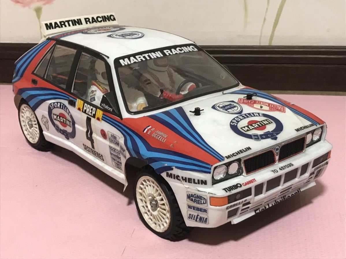 送料無料 1/10 ランチア デルタ インテグラーレ ラリーカー TA01 内装 ドライバー付き ラジコン車体 タミヤ TAMIYA LANCIA DELTA 当時物の画像1