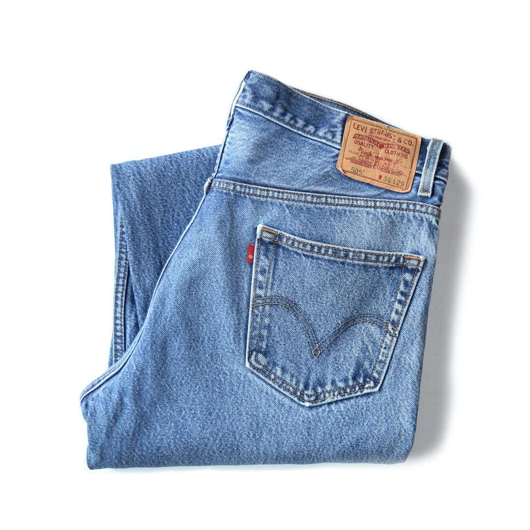 【送料無料】リーバイス 505 ストレート ジーンズ デニムパンツ ジッパー W36.5相当 Levis ジーパン アメカジ 古着 @EA0210_画像1