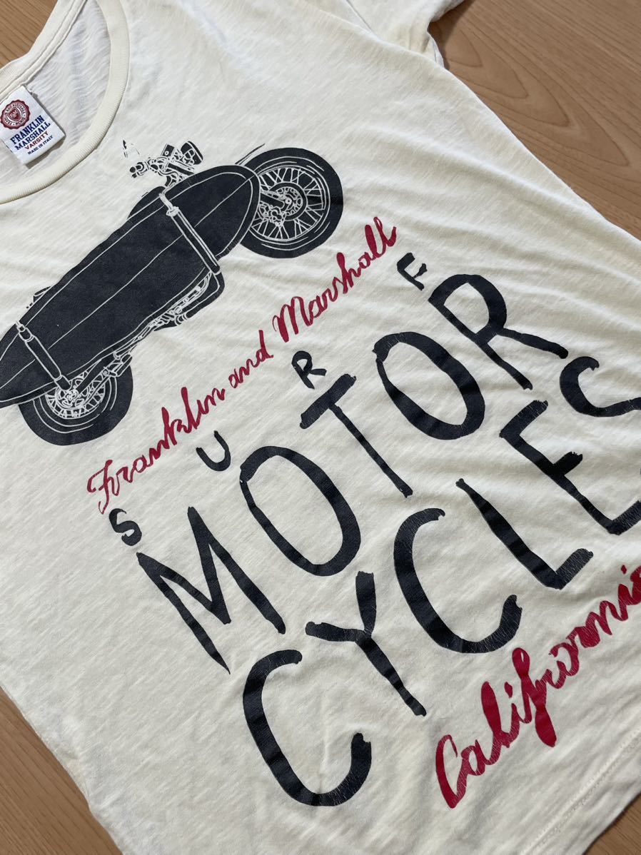 FRANKLIN&MARSHALL フランクリンマーシャル SURF MOTOR CYCLES クラックプリント半袖Tシャツ