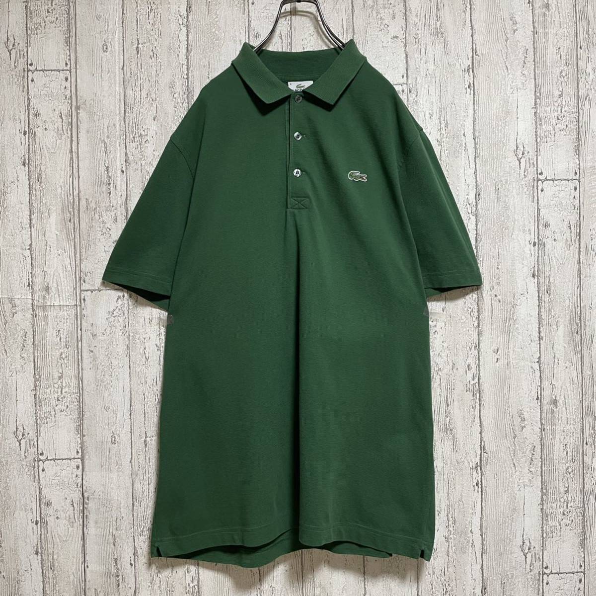 ☆送料無料☆ LACOSTE ラコステ 半袖 ポロシャツ 6 グリーン ビッグサイズ ワニ 23-54_画像2