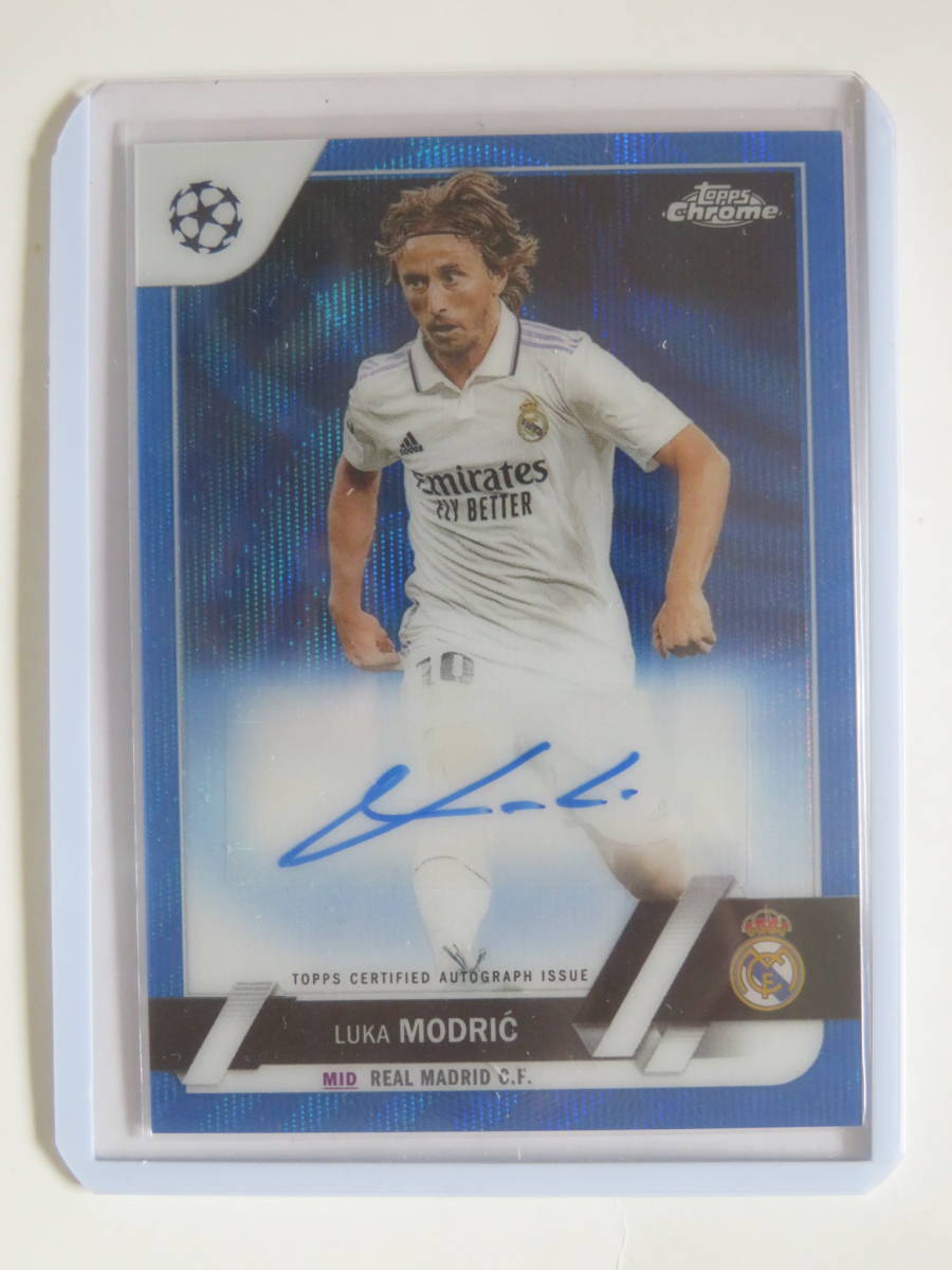 2022-23 TOPPS CHROME UEFA 直筆サイン LUKA MODRIC 18/75 BLUE WAVE