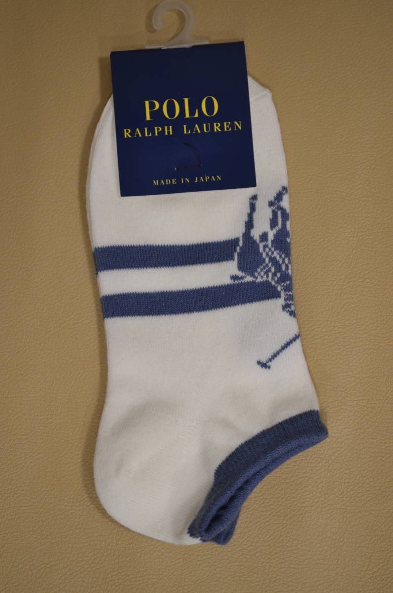 新品　未使用 　タグ付き　女性　POLO RALPH LAUREN 　ポロ ラルフローレン　デカポロ柄ショートソックス 　日本製　送料無料