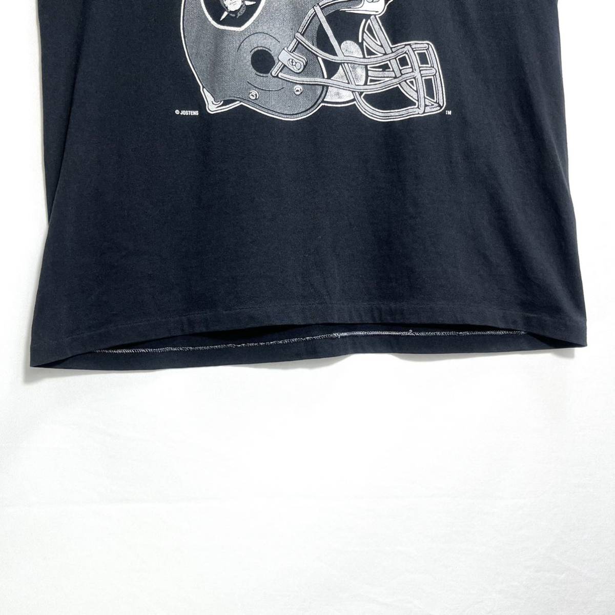 ■ 80s 80年代 USA製 ビンテージ Artex NFL Los Angeles RAIDERS ライダース プリント シングルステッチ Tシャツ サイズL 黒 アメフト ■_画像6