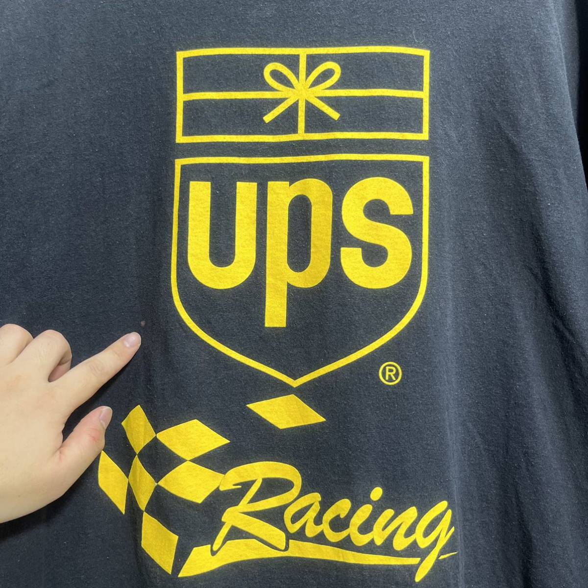 ■ 90s 00s ビンテージ WINNER'S CIRCLE NASCAR ナスカー UPS #88 Dale Jarrett レーシング プリント Tシャツ XL 黒 Racing 企業系 ■_画像2