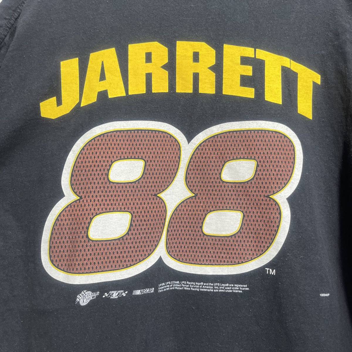 ■ 90s 00s ビンテージ WINNER'S CIRCLE NASCAR ナスカー UPS #88 Dale Jarrett レーシング プリント Tシャツ XL 黒 Racing 企業系 ■_画像7
