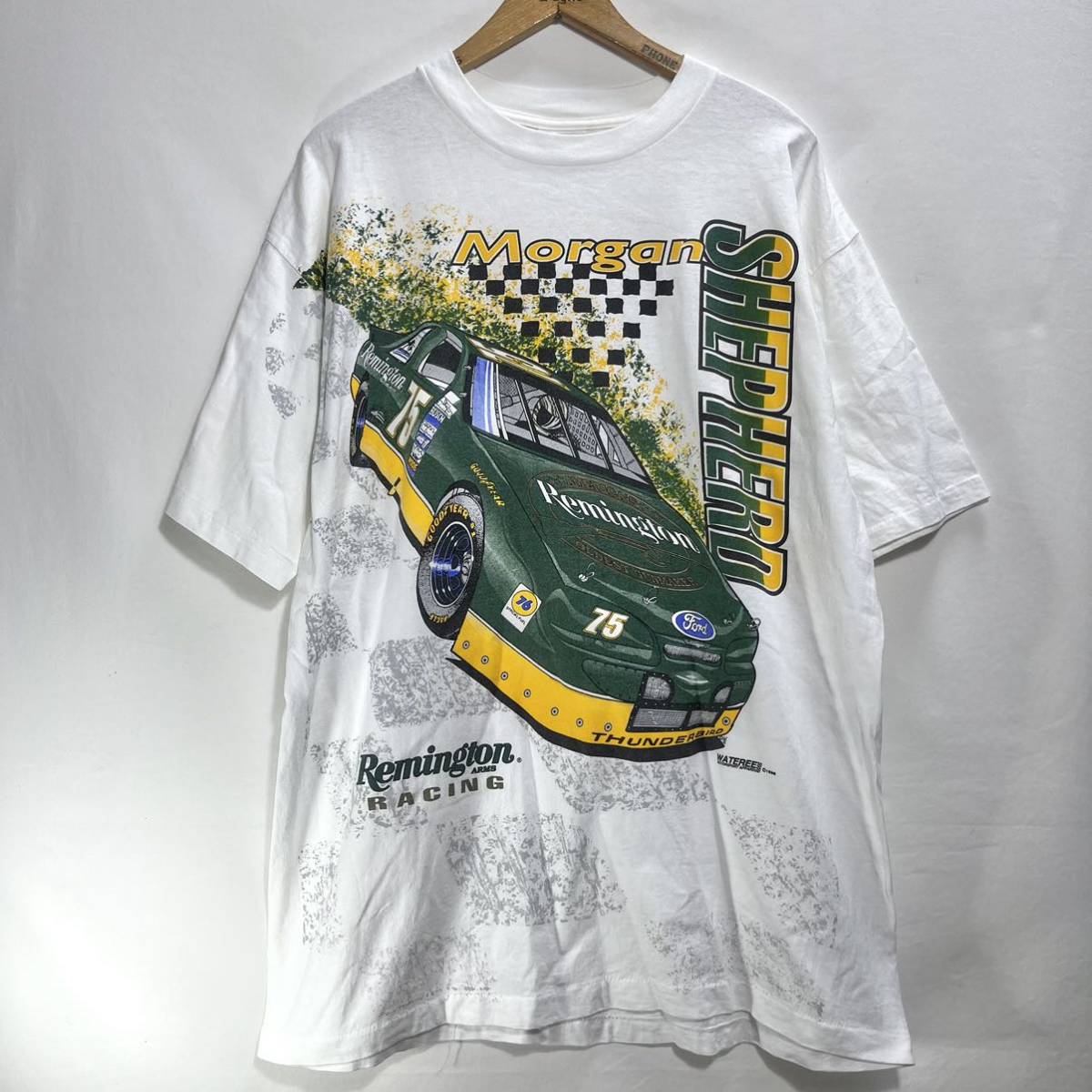 ■ 90s 90年代 USA製 ビンテージ All Sport #75 Morgan Shepherd オールオーバー プリント シングルステッチ Tシャツ サイズXL Racing ■の画像1