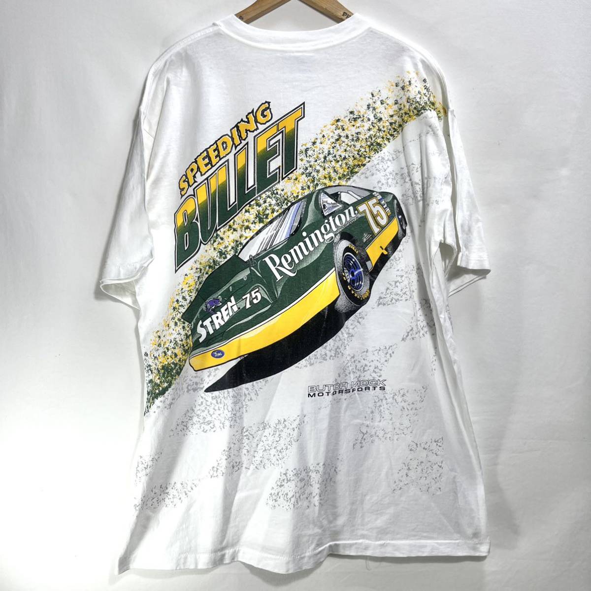 ■ 90s 90年代 USA製 ビンテージ All Sport #75 Morgan Shepherd オールオーバー プリント シングルステッチ Tシャツ サイズXL Racing ■の画像7