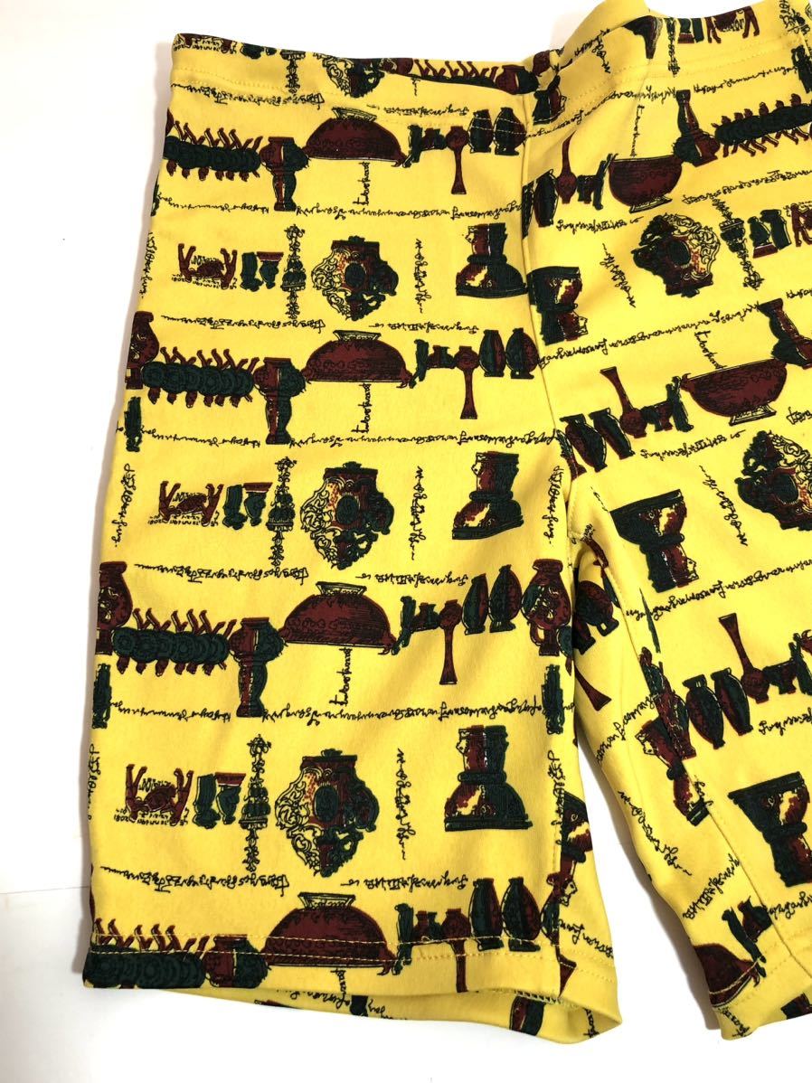 [70s retro Vintage мужской плавание одежда M размер ] Rome рисунок желтый цвет * нейлон 100% Home произведена чистка * Showa Retro шорты длина 