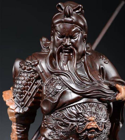木彫仏像 極上品 仏教工芸 精密細工 関羽像 精密彫刻 極上品 黒檀木