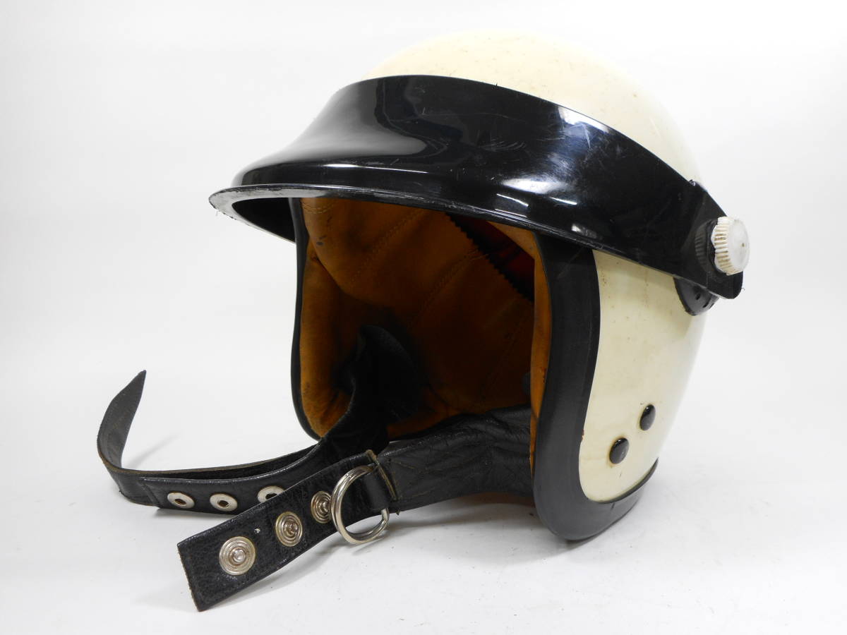 60s AGV VALENZA ジェットヘルメット ダブルストラップ 内装レザー張り