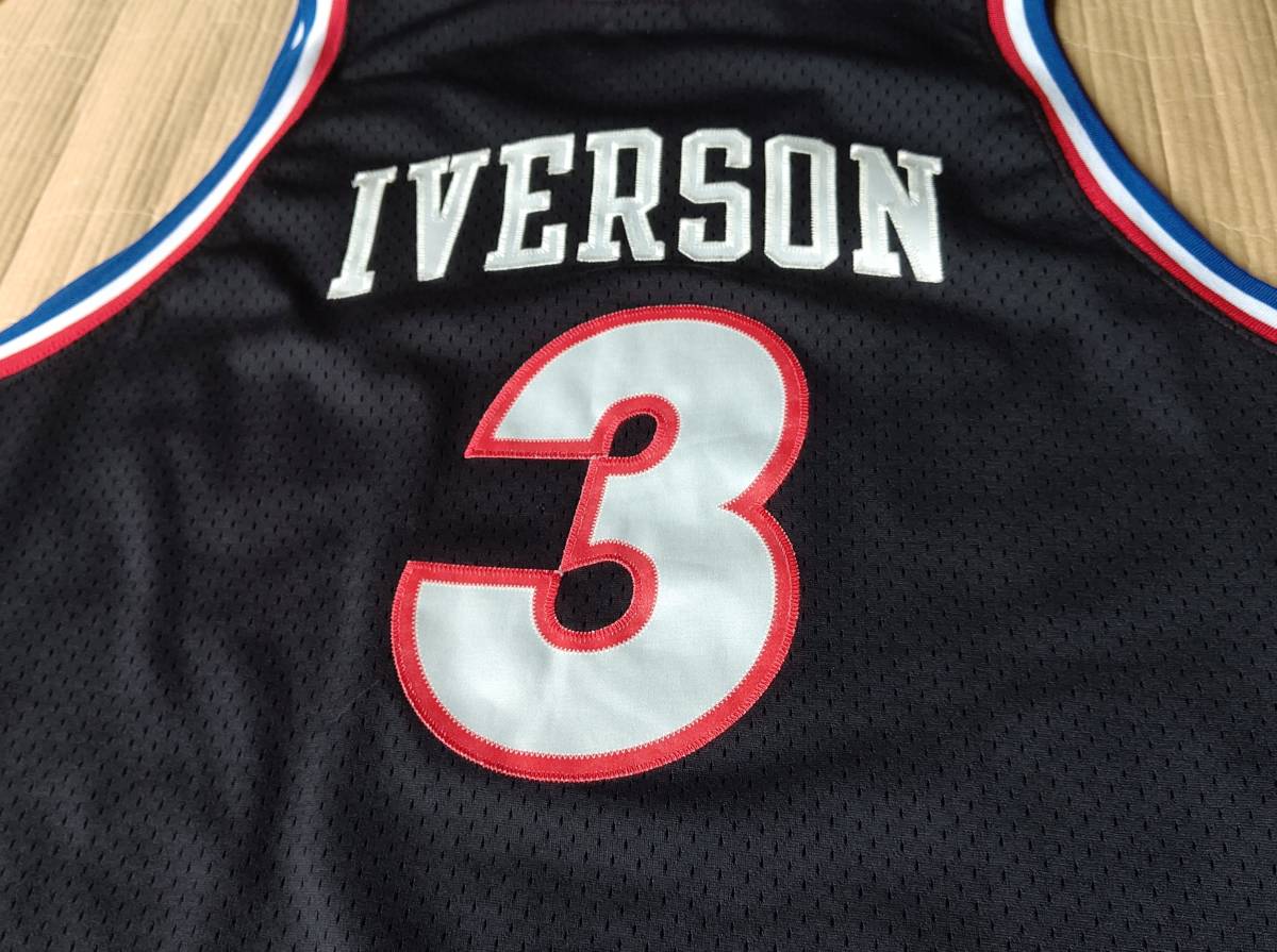 ☆NBA SIXERS IVERSON シクサーズ アイバーソン 背番号3 サイズ3XL ナイキ 選手 バスケット ユニフォーム タンクトップの画像9