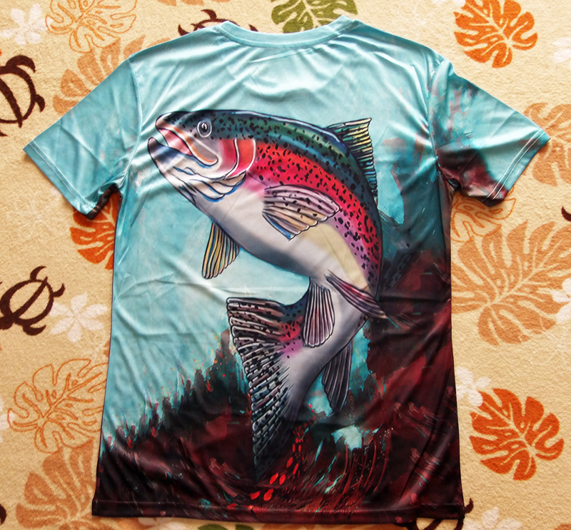 [未着用] ニジマス Tシャツ XLサイズ C-Type 　　[釣り 魚 レインボートラウト]_バック