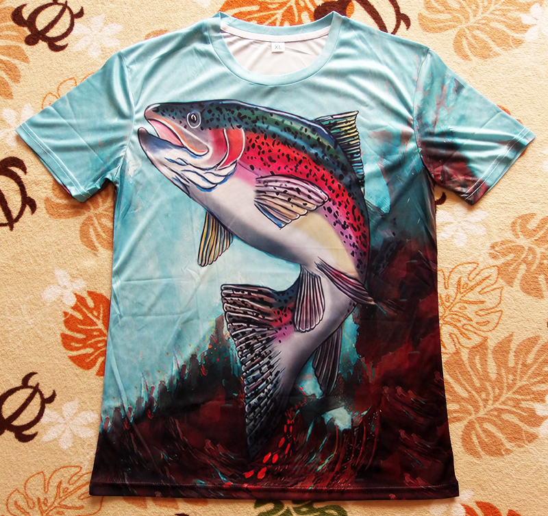 [未着用] ニジマス Tシャツ XLサイズ C-Type 　　[釣り 魚 レインボートラウト]_フロント