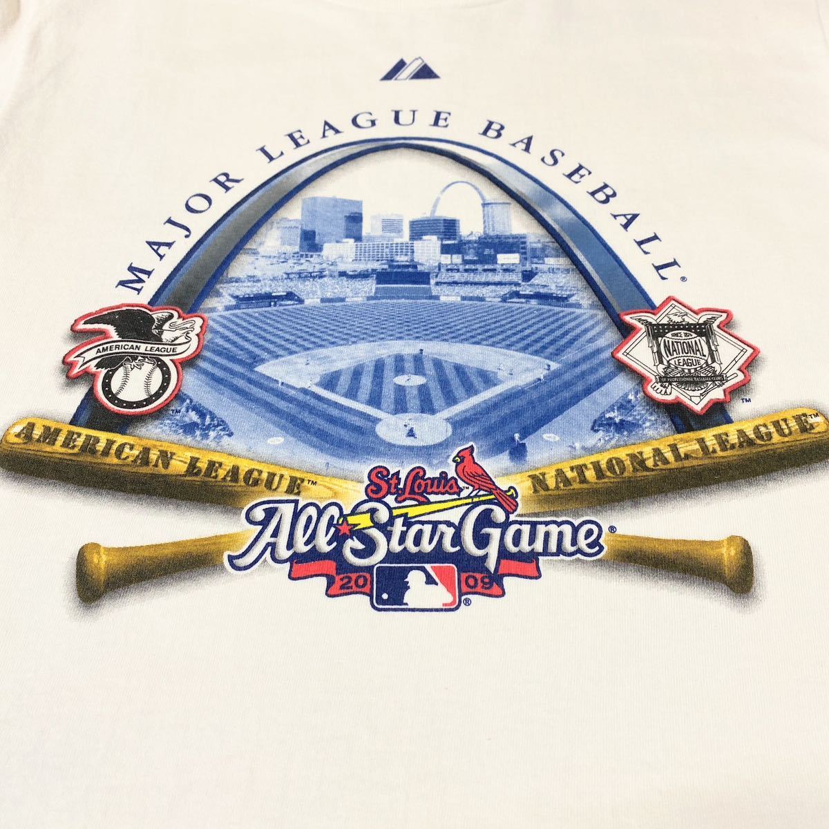 Majestic マジェスティック MLB 2009 Allstar Game オールスターゲーム プリント Tシャツ S メジャーリーグ USA古着 アメリカ古着_画像5