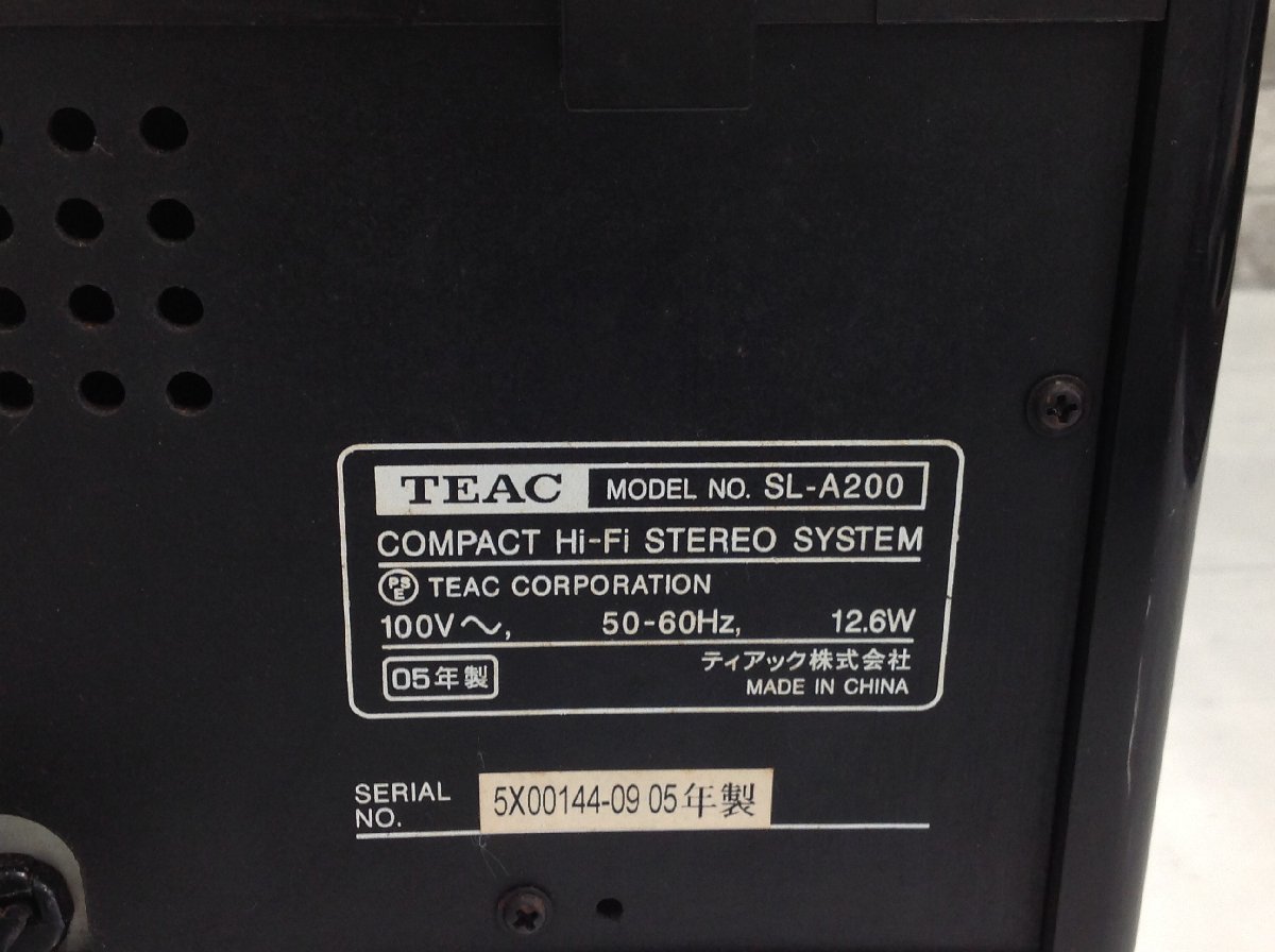 TEAC◆SL-A200 ティアック ターンテーブル CDプレイヤー AM/FM COMPACT Hi-Fi STEREO SYSTEM_画像7