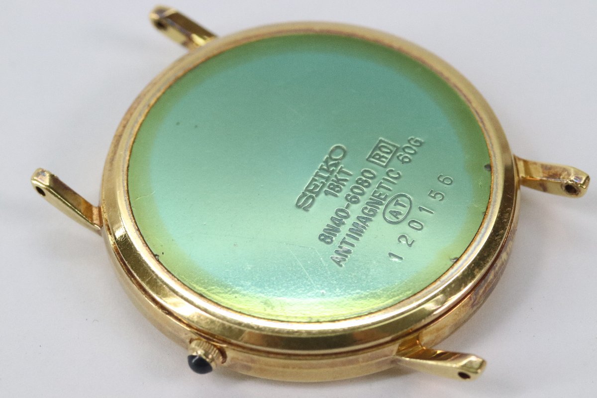 SEIKO Dolce セイコー ドルチェ 8N40-6080 18KT 金無垢 クォーツ 腕時計 フェイスのみ 現状稼動 5305-N 8