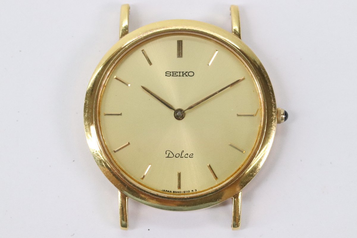 SEIKO Dolce セイコー ドルチェ 8N40-6080 18KT 金無垢 クォーツ 腕時計 フェイスのみ 現状稼動 5305-N