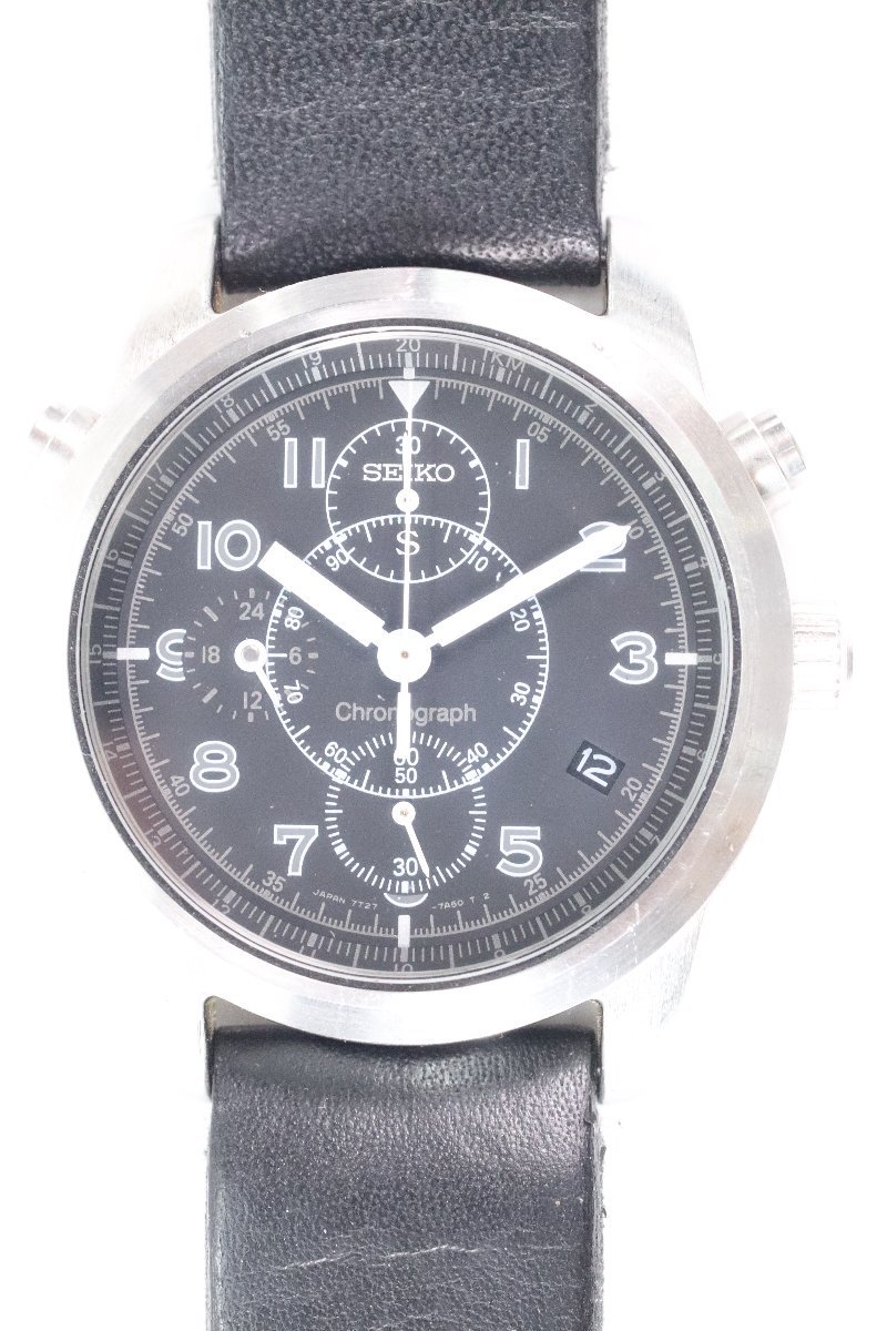 SEIKO セイコー 7T27-7A40 クロノグラフ クォーツ デイト メンズ