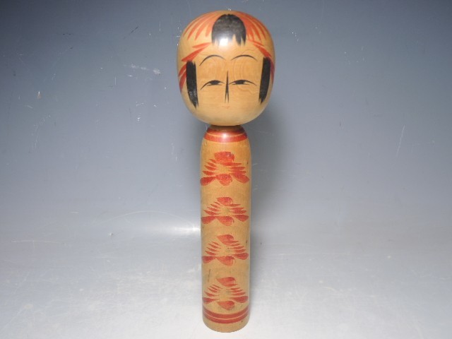 D5/○こけし 作者不明 銘在 高さ24.5cm 日本人形 伝統工芸 伝統こけし_画像1
