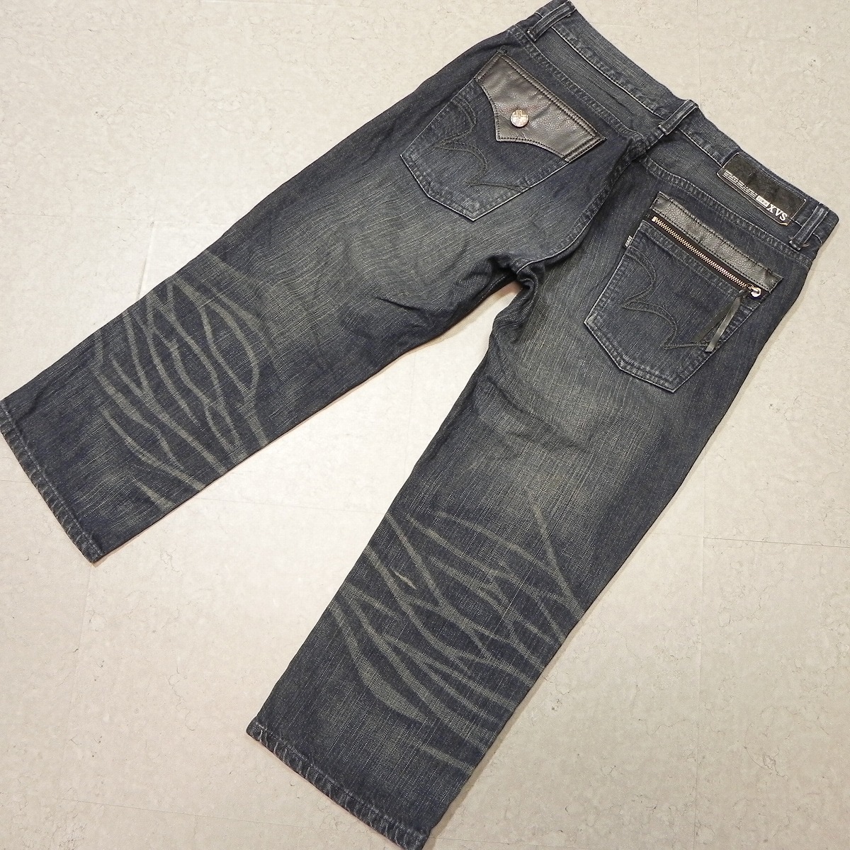 j378* EDWIN Edwin 4532 XVS * б/у обработка укороченные брюки Denim брюки джинсы Sz.32 быстрое решение *