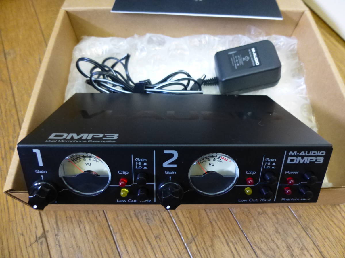 @ beautiful goods used M-AUDIO DMP3 Dual Mic/Instrument Preamp dual microphone preamplifier analogue meter electrification verification only junk treatment 