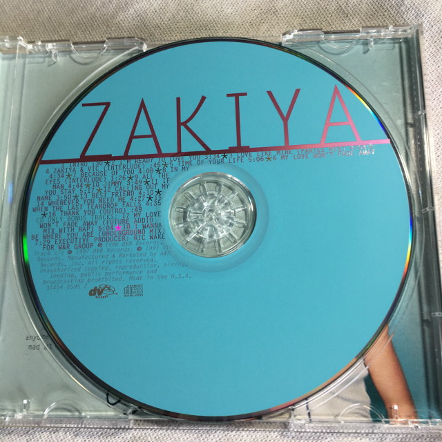 ZAKIYA「ZAKIYA」＊ヒット曲「My Love Won't Fade Away」収録　＊1996年リリース・デビューアルバムで唯一のアルバム_画像4