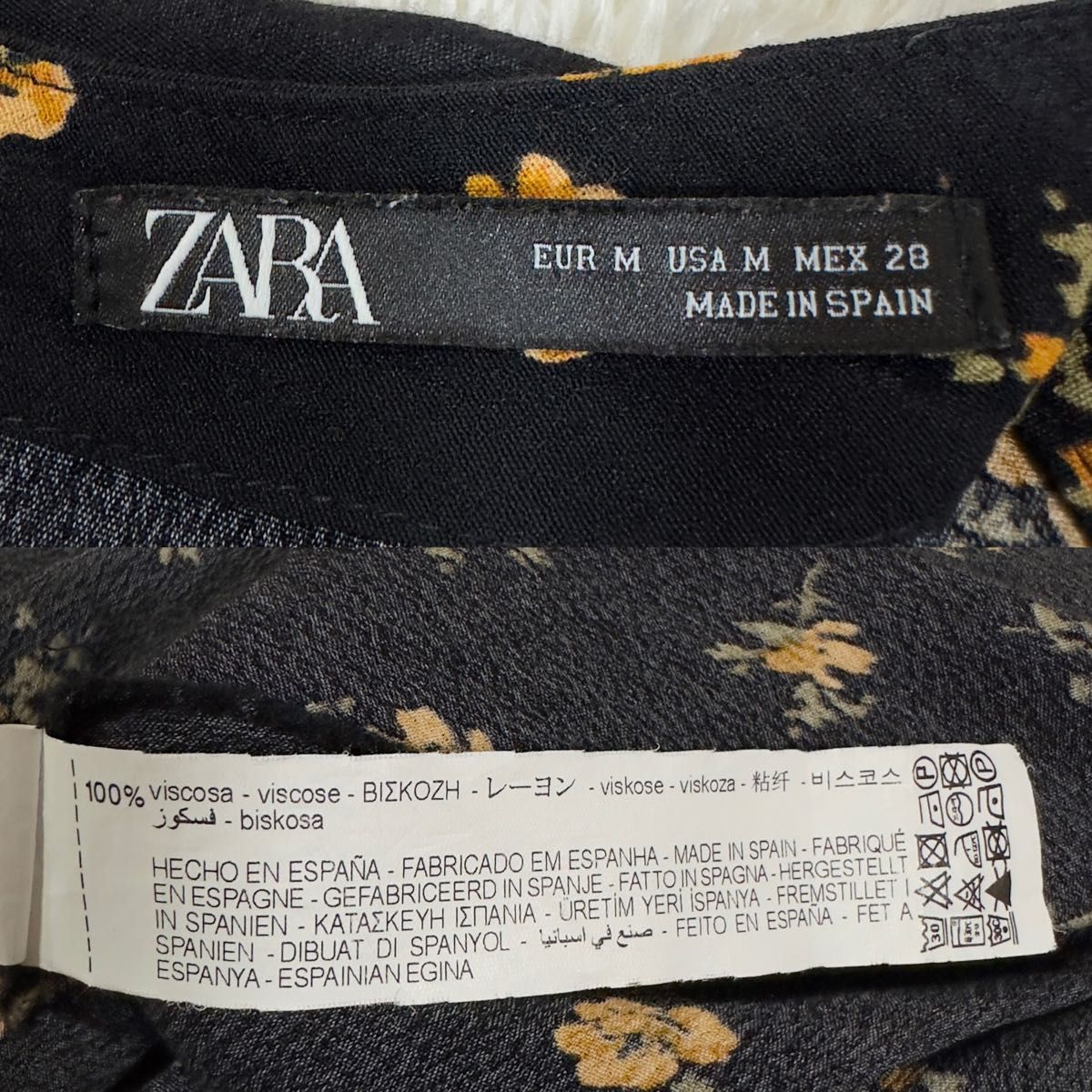 ZARA ザラ ロングワンピース 花柄 フラワープリント フレア マキシ丈 A