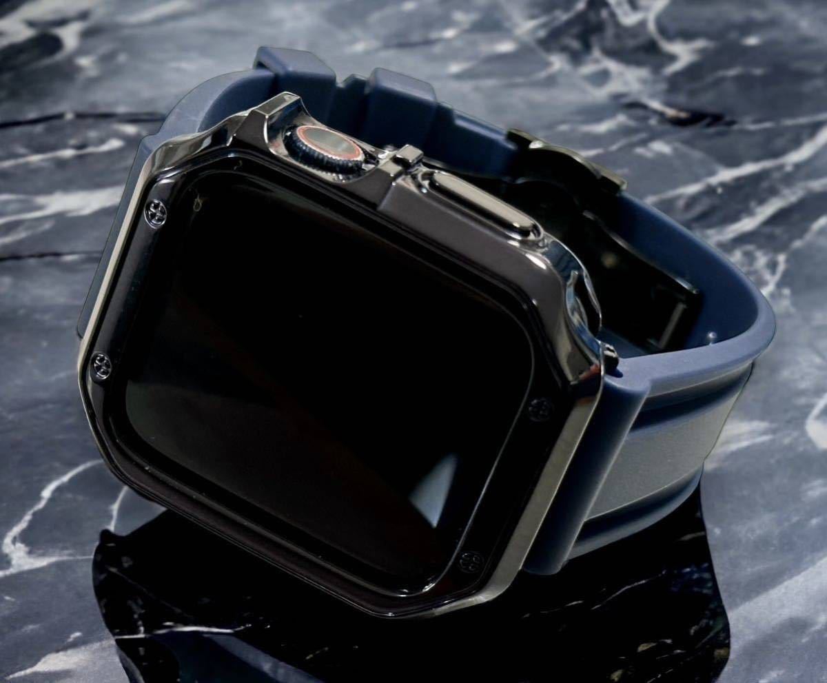  темно-синий Apple Watch частота резиновая лента 38mm40mm41mm42mm44mm45mm49mm ultra Ultra SE.SE2 Apple часы кейс покрытие 