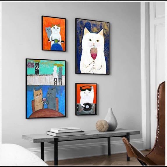 アートポスター インテリア雑貨 小物 リビング 玄関 トイレ 医者 猫 ネコ 看護師 医療関係 レトロの画像2