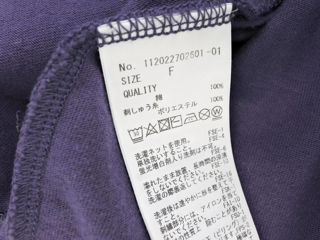 ネコポスOK Ungrid アングリッド 刺繍 Tシャツ sizeF/紺 ■◆ ☆ dgb1 レディース_画像5