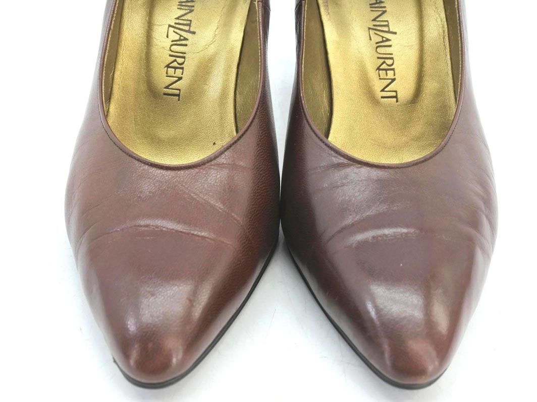 YVES SAINT LAURENT イヴサンローラン レザー パンプス size36.5（23.5cm位）/茶 ■■ ☆ dgb4 レディース_画像4