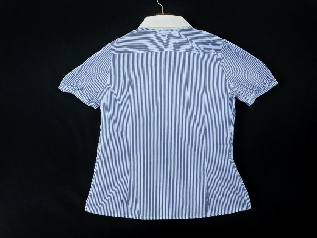  cat pohs OK Ray BEAMS Ray Beams stripe frill shirt white x blue #* * dgc1 lady's 