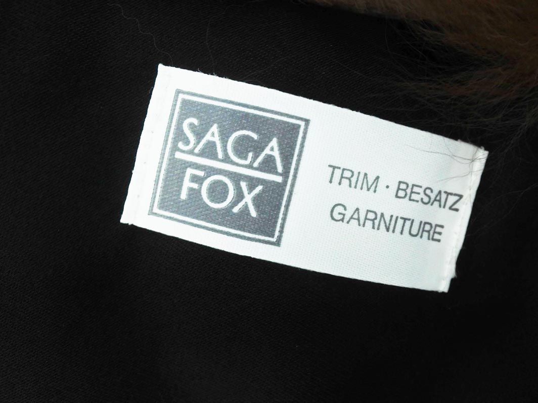 美品 SAGA FOX サガフォックス ティペット 茶ｘアイボリー ◆■ ☆ dgc7 レディース_画像6