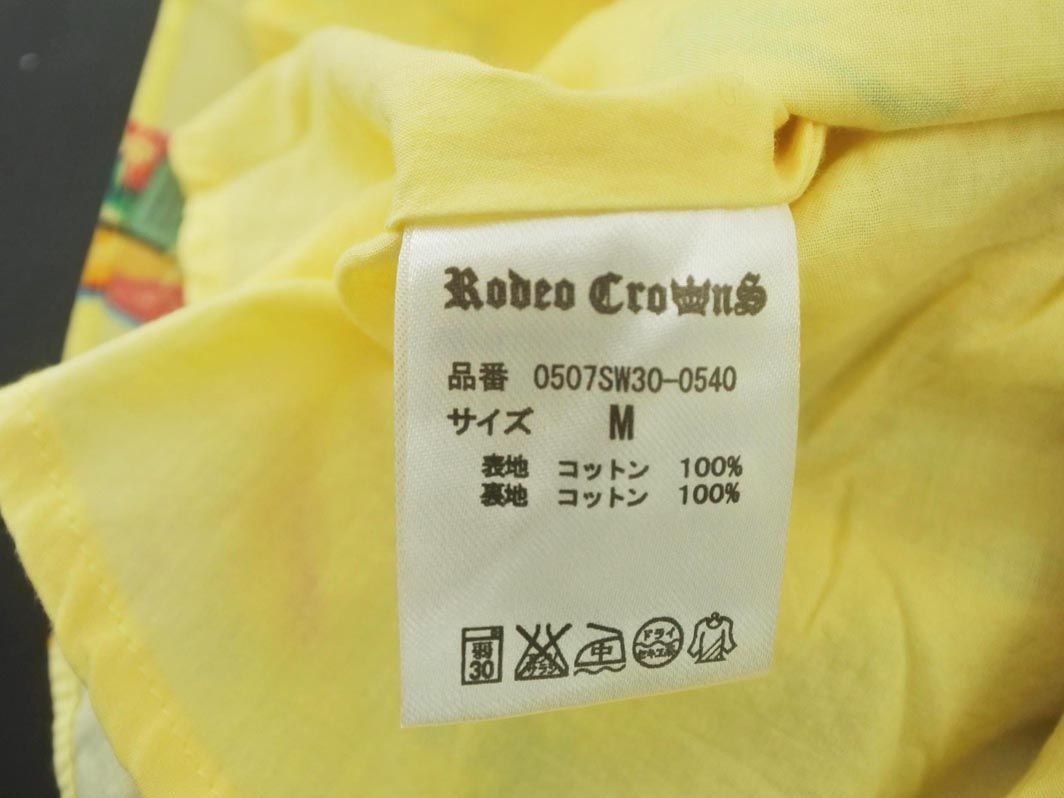 RODEO CROWNS ロデオクラウンズ マリンデザイン ミニ シャツ ワンピース sizeM/黄 ■◆ ☆ dgd1 レディース_画像6