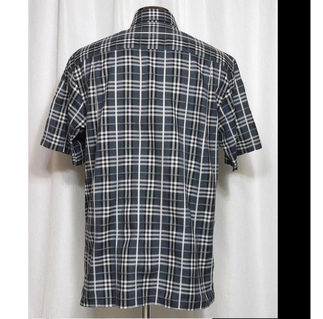 極美品】バーバリーBurberry チェック 半袖 コットン シャツ 極美品】バーバリーBurberry チェック 半袖 コットン シャツ