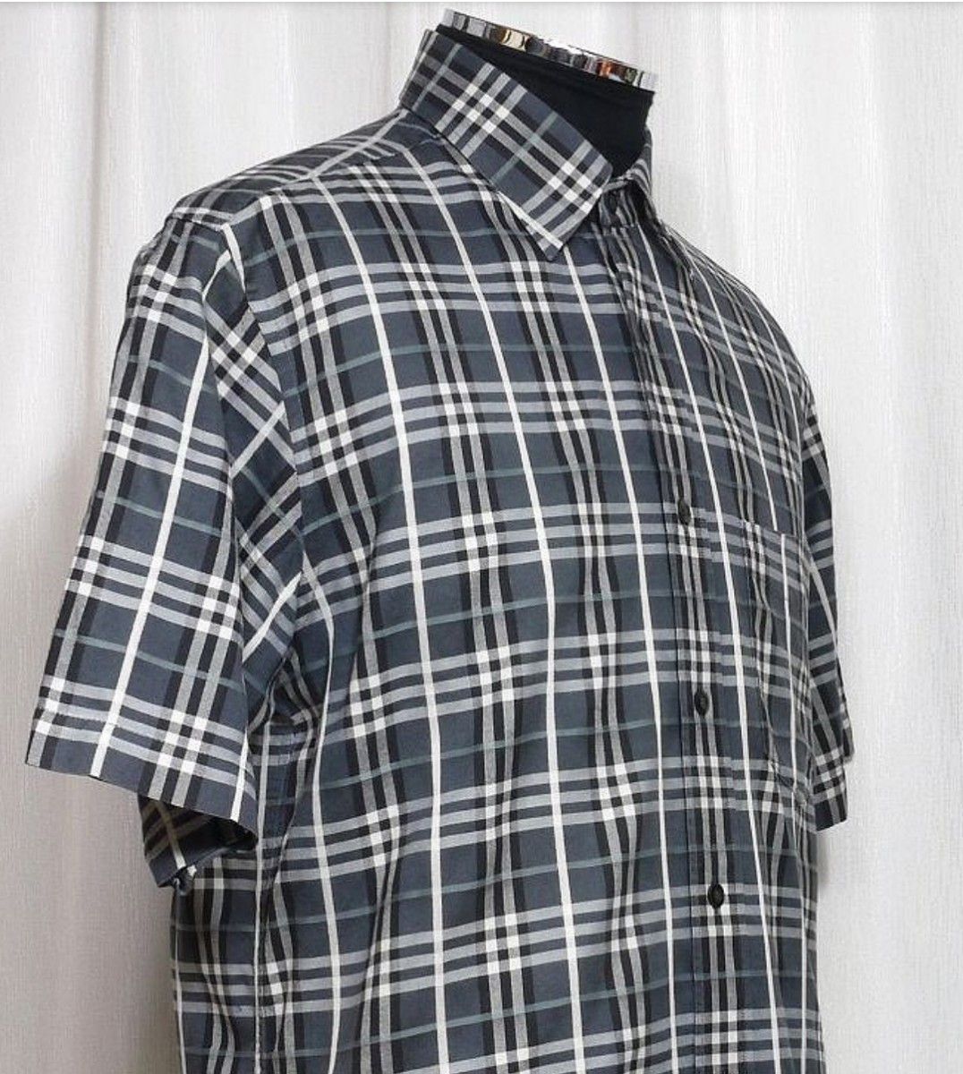 極美品】バーバリーBurberry チェック 半袖 コットン シャツ 極美品】バーバリーBurberry チェック 半袖 コットン シャツ