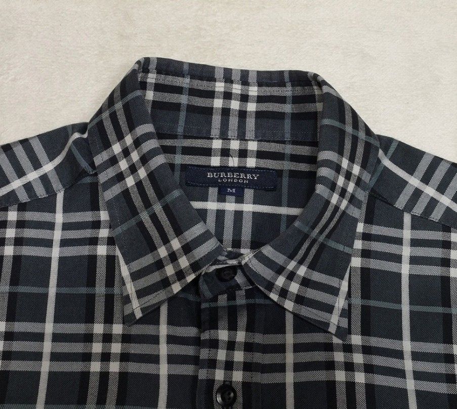 極美品】バーバリーBurberry チェック 半袖 コットン シャツ 極美品】バーバリーBurberry チェック 半袖 コットン シャツ
