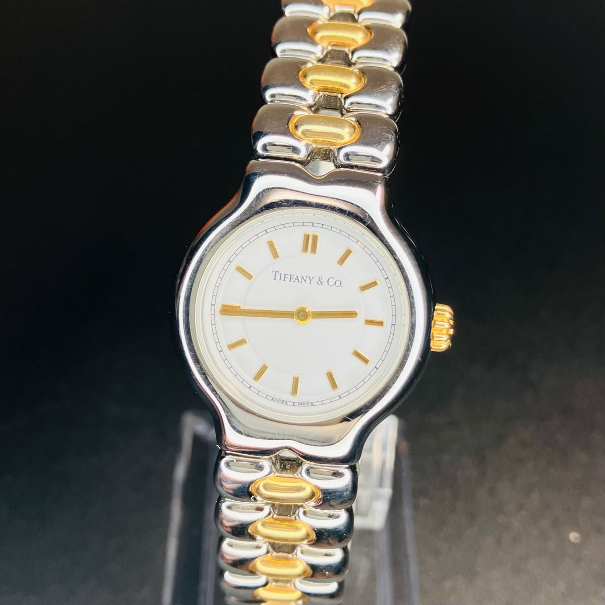 【美品 可動品】 ティファニー 腕時計 ティソロ レディース 18K ゴールド コンビ テソロ クラシック 【2306Ti34】