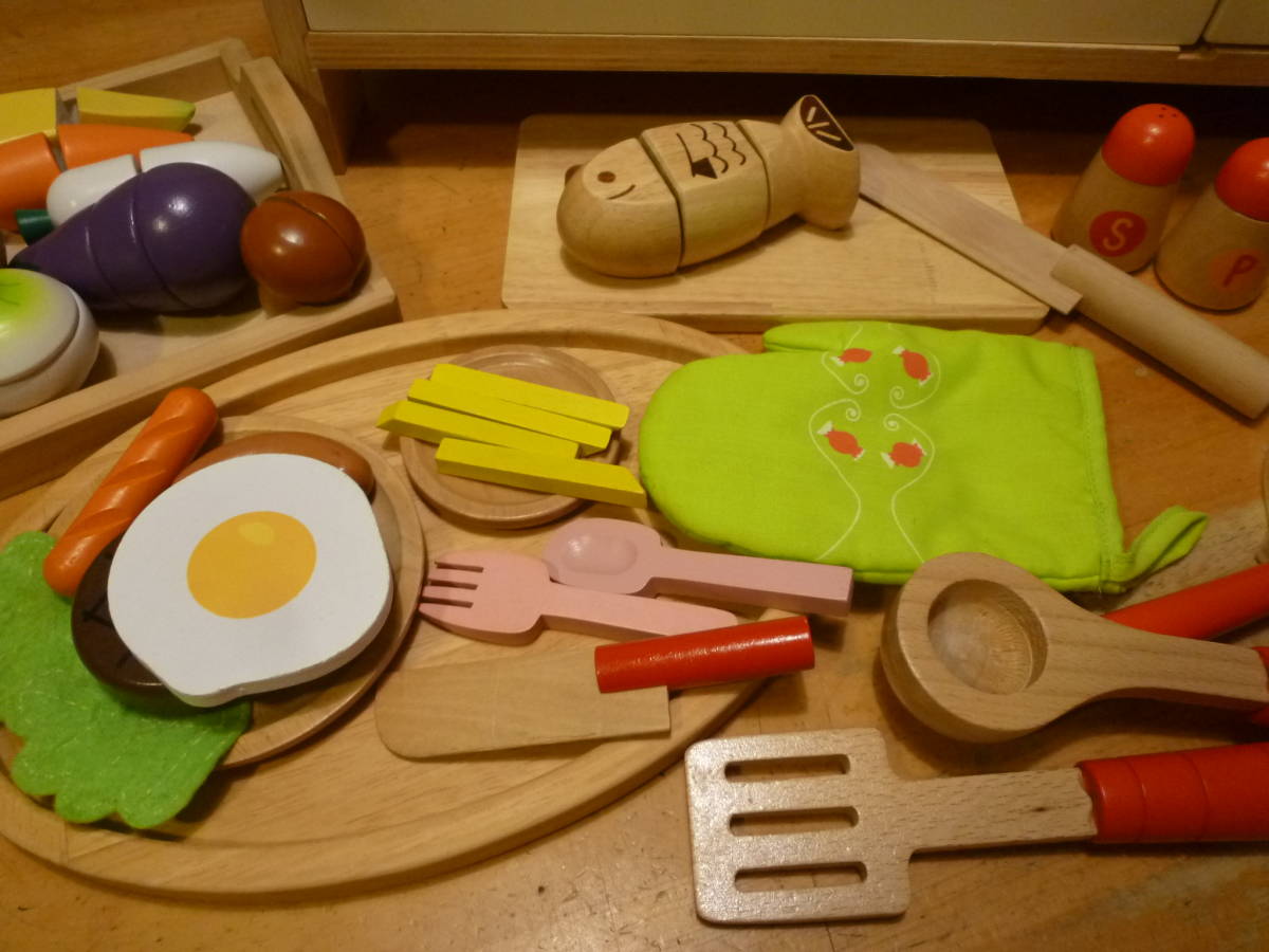 マザーグースの森　木製キッチンと調理器具や食材のセット_画像6